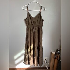 Nicole Miller Linen Green Sundress size XS NWT